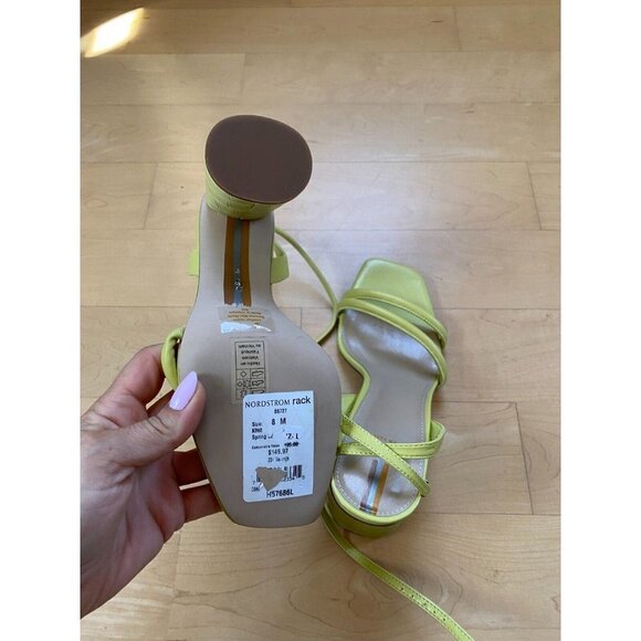 SAM Edelman Bnwot "Kia" Ankle Strap Block Heel Lime Green Women New - Picture 7 of 10